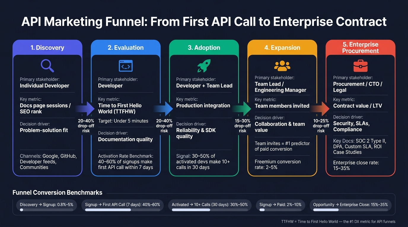 API Marketing Funnel: 5 Stages From First API Call to Enterprise Contract