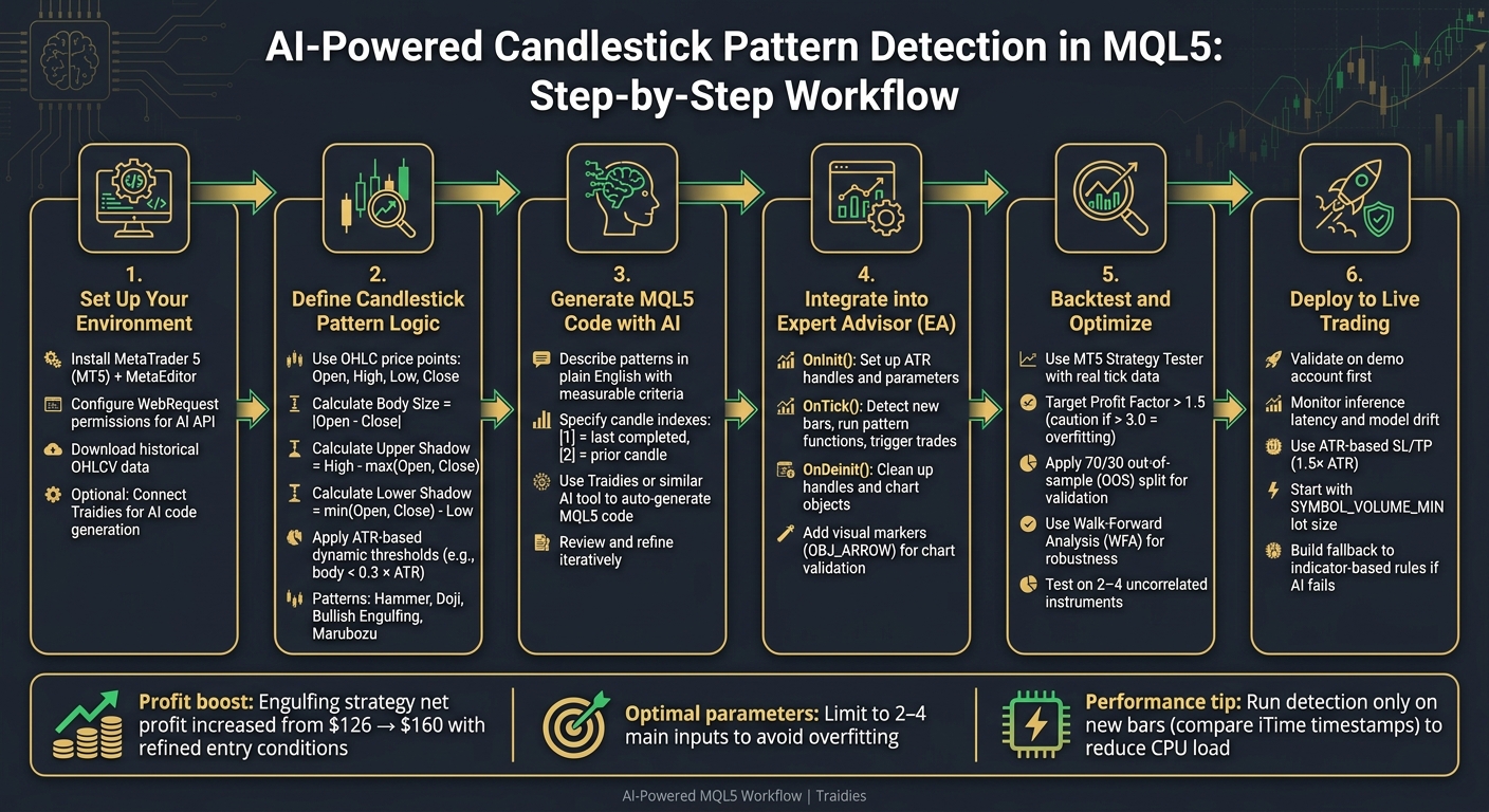 AI-Powered Candlestick Pattern Detection in MQL5: Step-by-Step Workflow