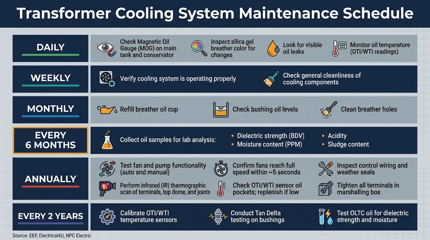 Transformer Cooling System Maintenance Schedule: Complete Interval Checklist