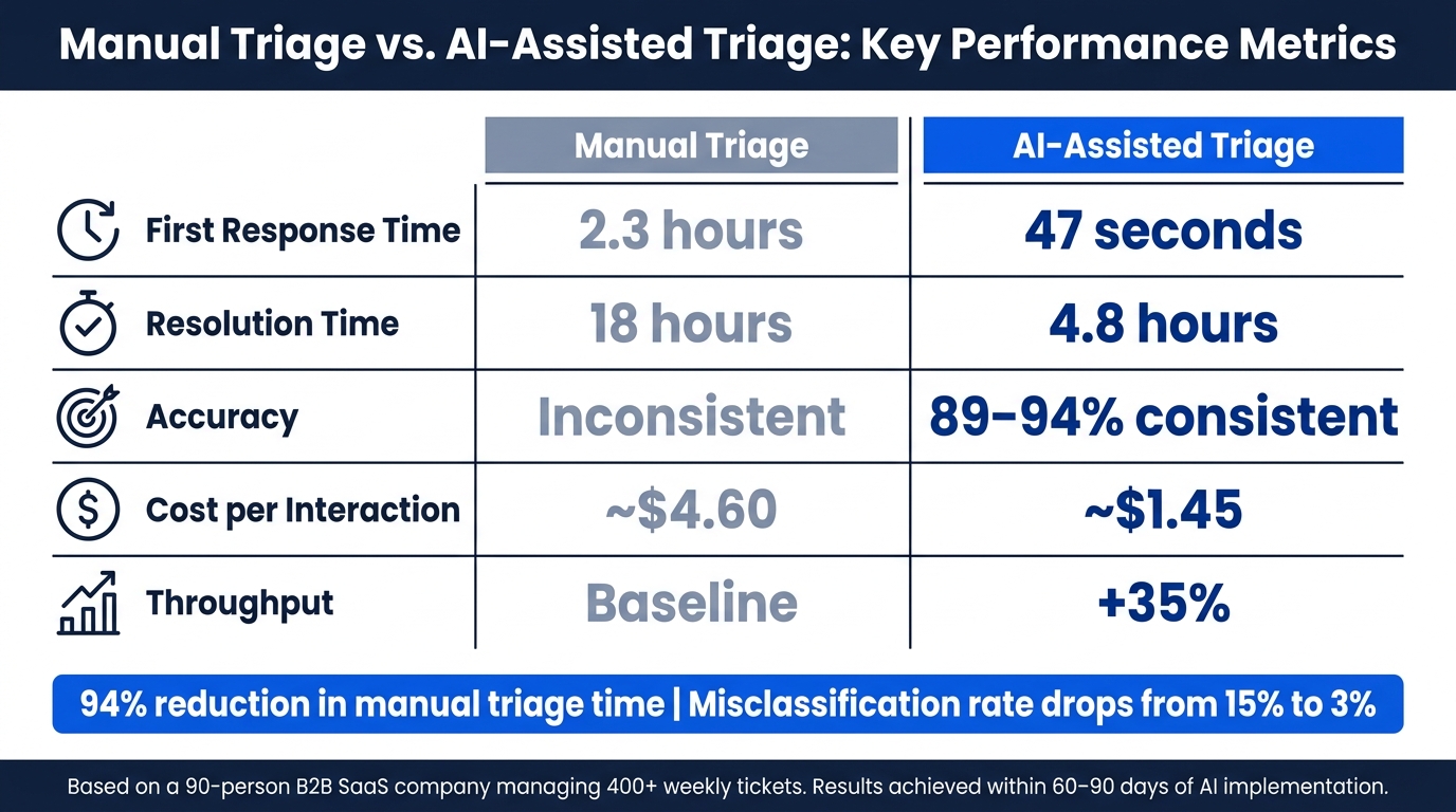 Manual Triage vs. AI-Assisted Triage: Key Performance Metrics