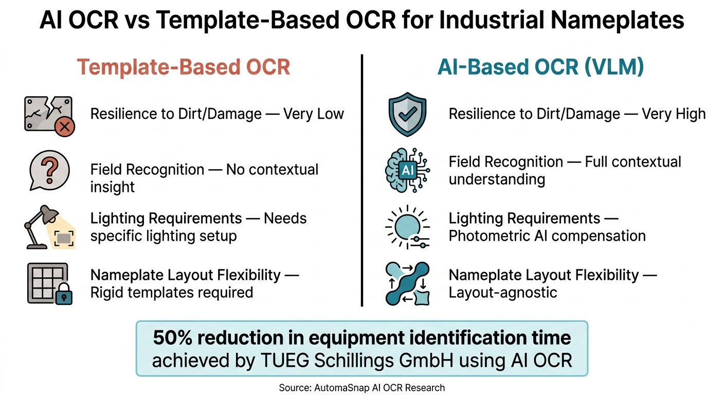 AI OCR vs Template-Based OCR for Industrial Nameplates