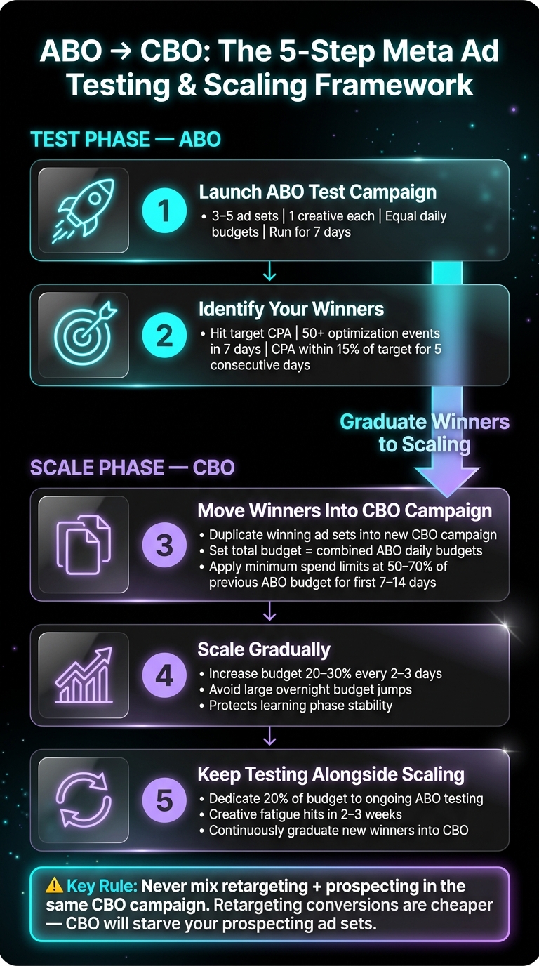 Meta CBO vs ABO Strategy: How to Build Scale-Ready Campaigns Without Breaking Budget Allocation 3 CBO vs ABO for Creative Testing on Meta: What to Use First | ADEN'S LAB