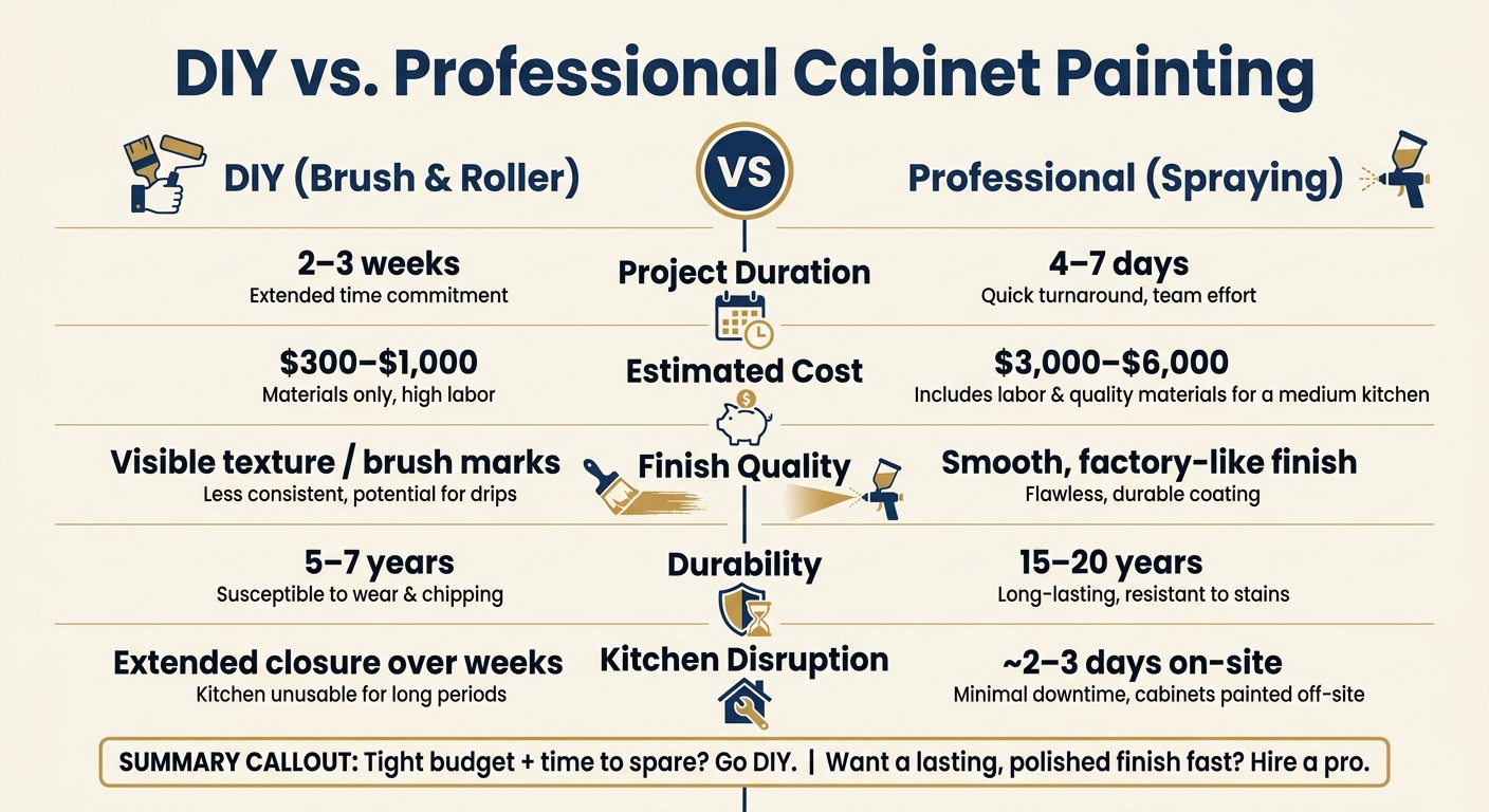 DIY vs. Professional Cabinet Painting: Cost, Time & Quality Compared