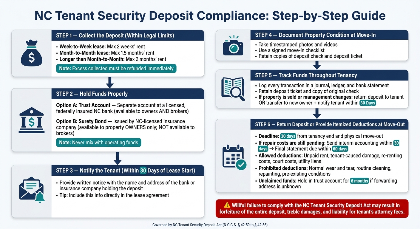 NC Tenant Security Deposit Compliance: Step-by-Step Guide