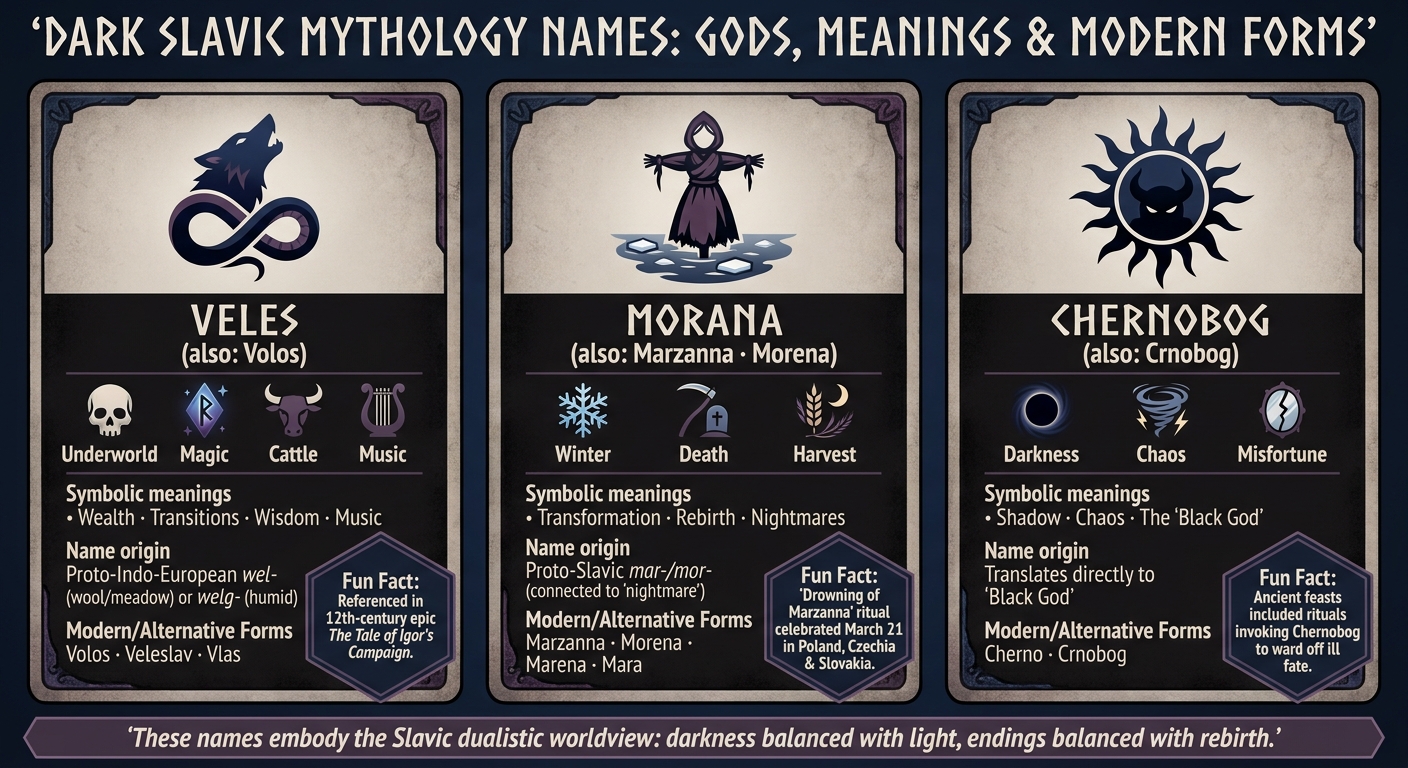 Dark Slavic Mythology Names: Gods, Meanings & Modern Forms