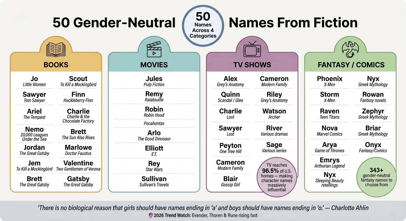 50 Gender-Neutral Baby Names From Fiction: Books, Movies, TV & Fantasy
