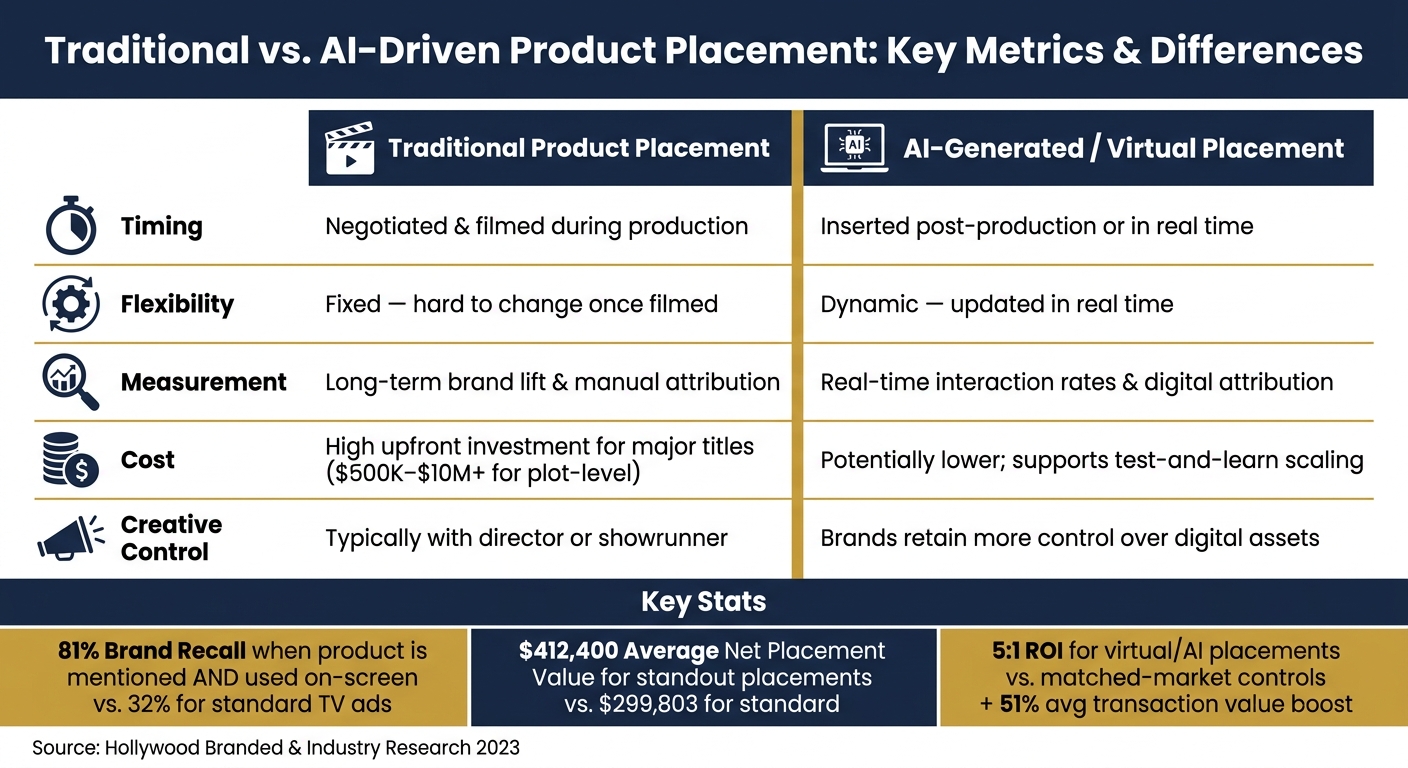 Traditional vs. AI Product Placement: Cost, Flexibility & ROI Compared