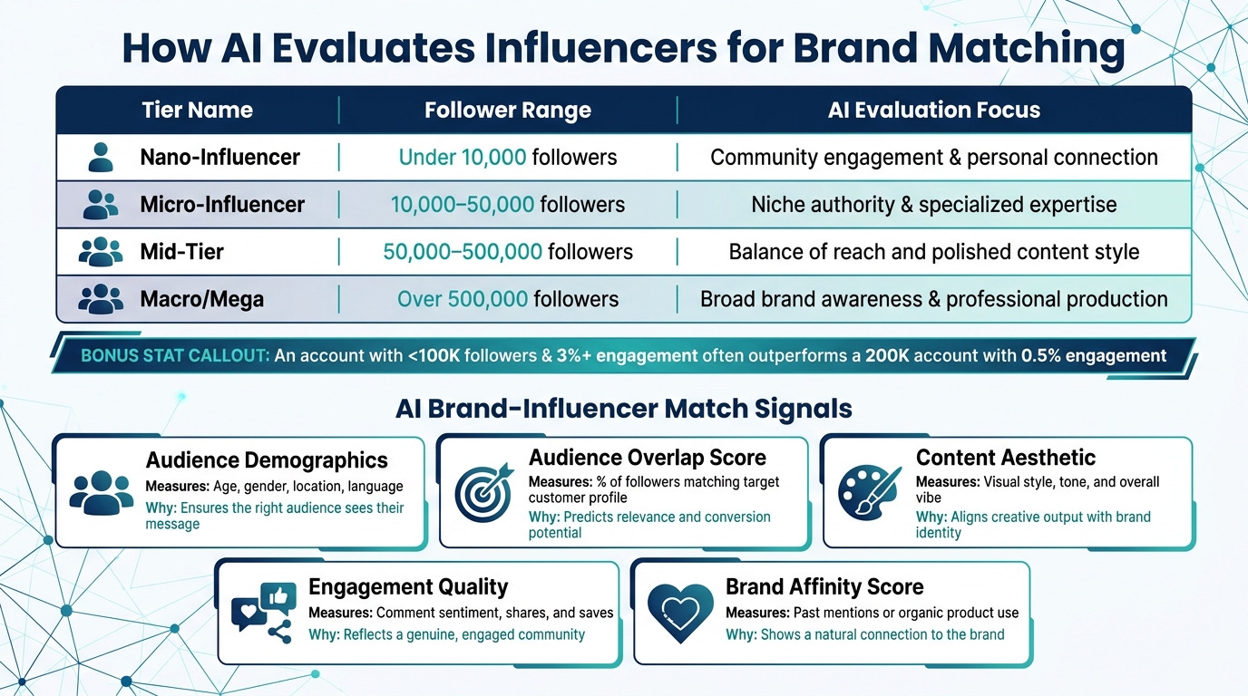 Influencer Tiers: AI Evaluation Metrics & Brand Matching Criteria