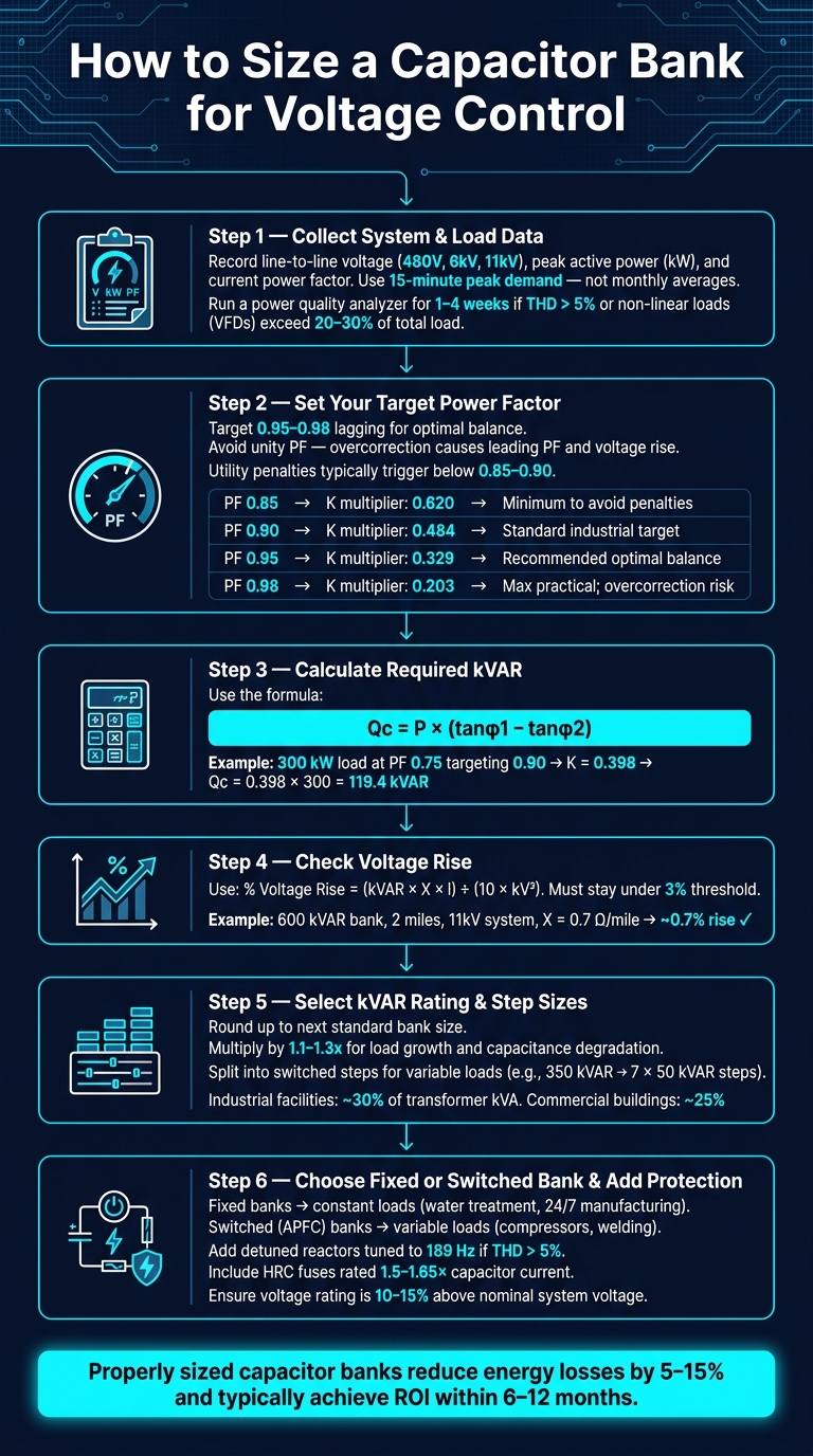 How to Size a Capacitor Bank for Voltage Control: Step-by-Step Guide