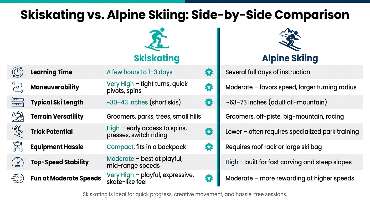 Skiskating vs. Alpine Skiing: Side-by-Side Comparison