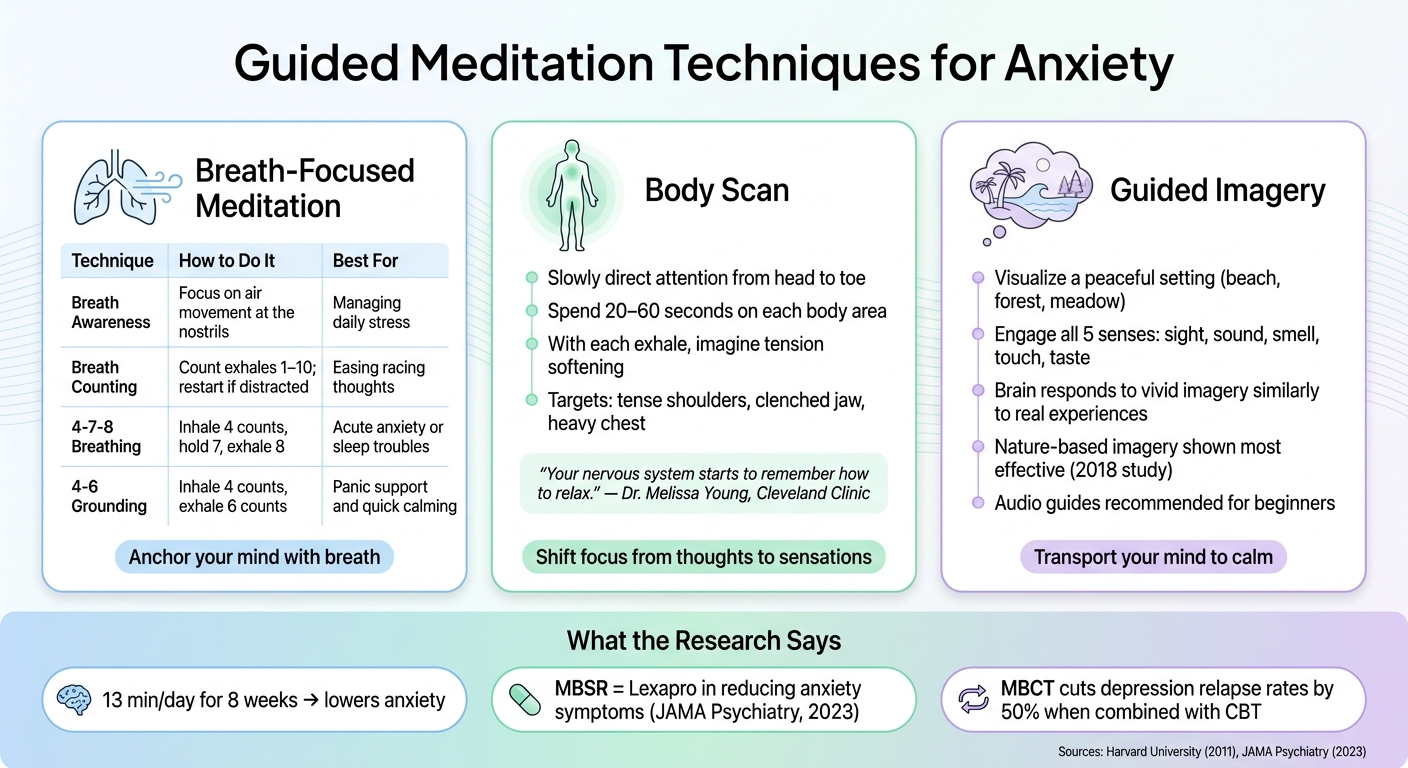 Guided Meditation Techniques for Anxiety: A Quick Comparison