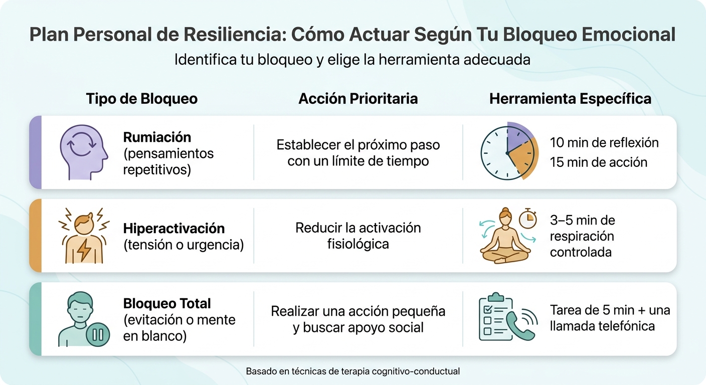 Plan Personal de Resiliencia: Tipos de Bloqueo Emocional y Herramientas Terapéuticas