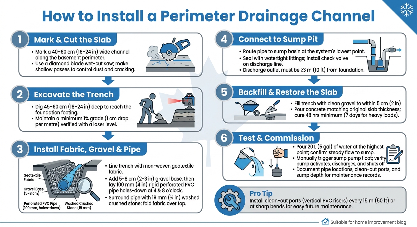 How to Install a Perimeter Drainage Channel: Step-by-Step Guide