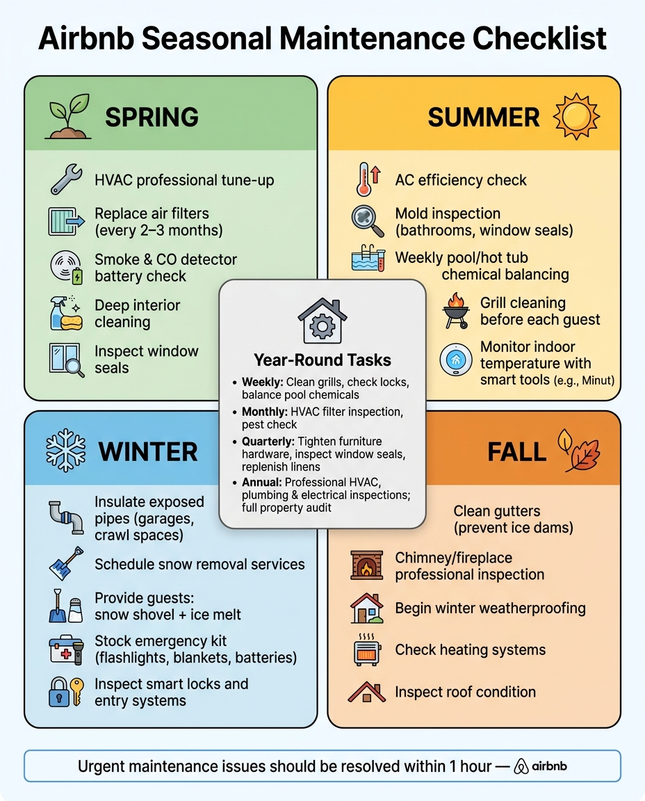 Airbnb Seasonal Maintenance Checklist: Year-Round Property Care Guide