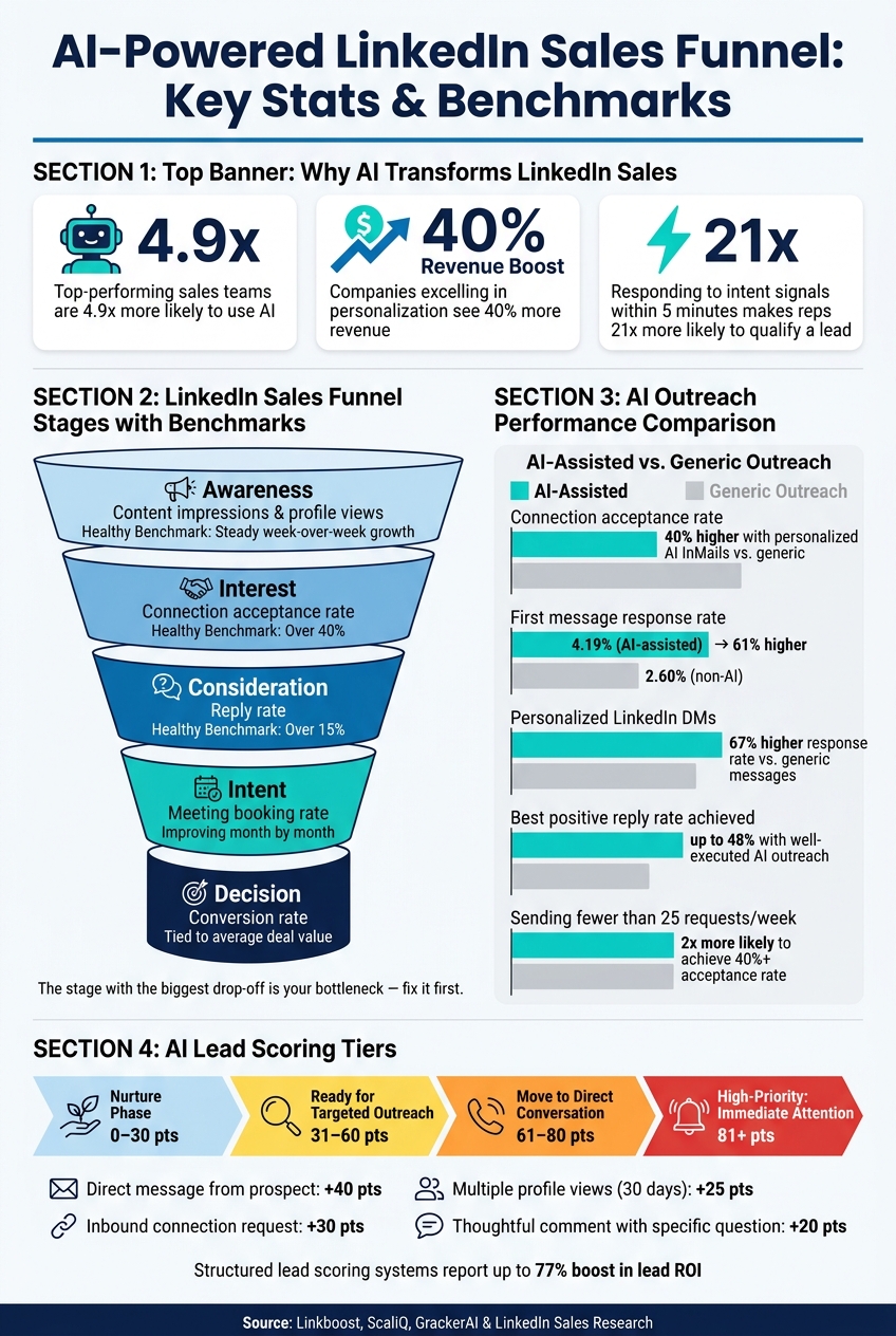 AI-Powered LinkedIn Sales Funnel: Key Stats & Benchmarks