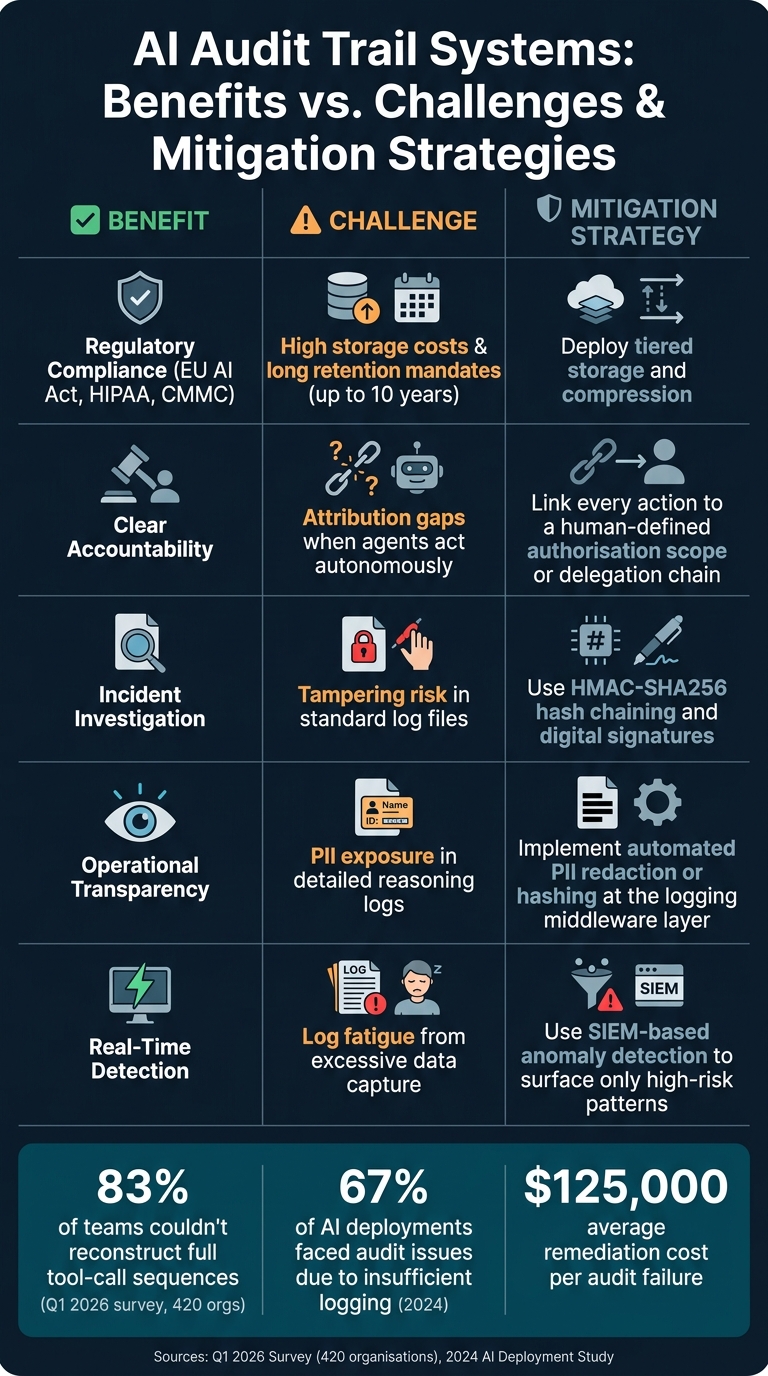 AI Audit Trail Systems: Benefits vs. Challenges & Mitigation Strategies
