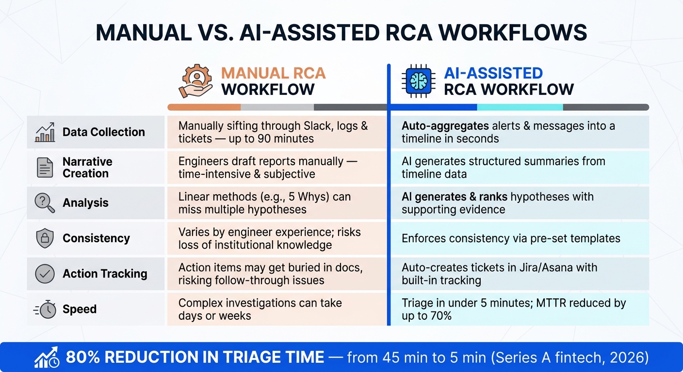Manual vs. AI-Assisted RCA Workflows: Speed & Efficiency Compared