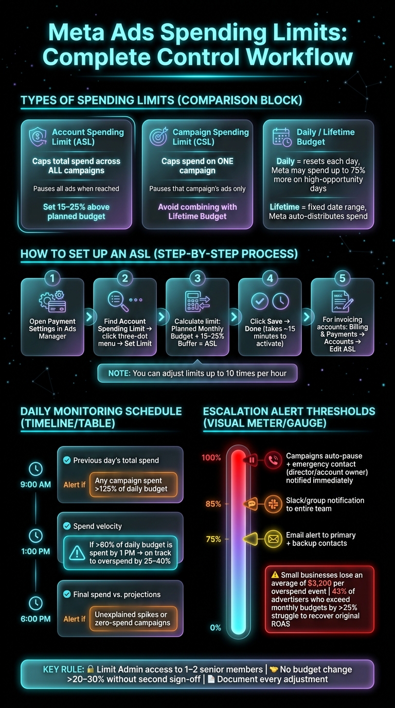 Meta Ads Spending Limits: Setup, Monitoring & Team Escalation Workflow