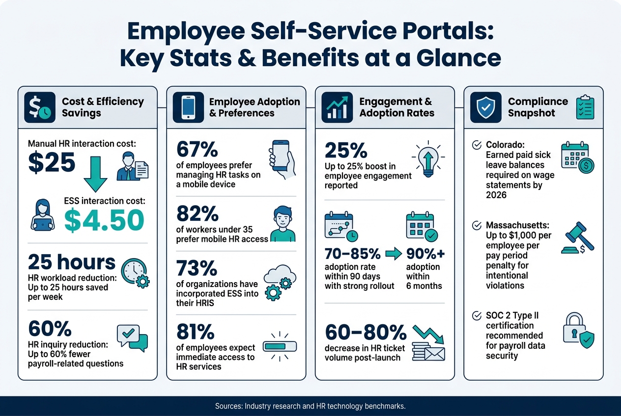 Employee Self-Service Portals: Key Stats & Benefits at a Glance