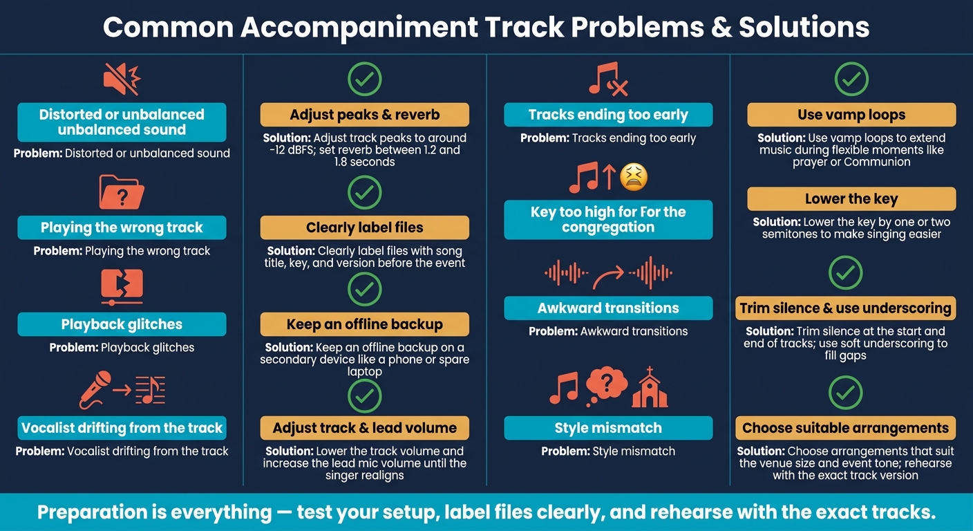 Common Accompaniment Track Problems & Solutions Quick Reference