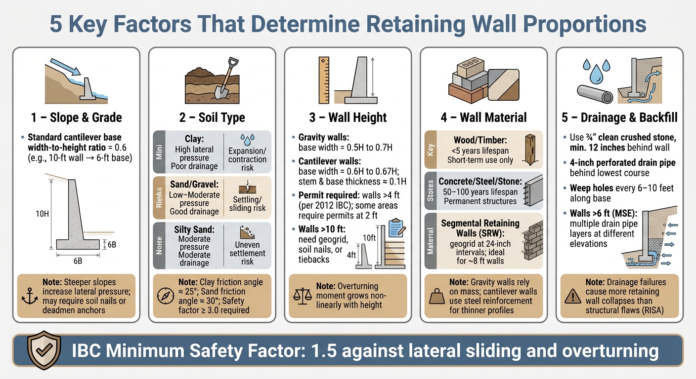 5 Key Factors That Determine Retaining Wall Proportions