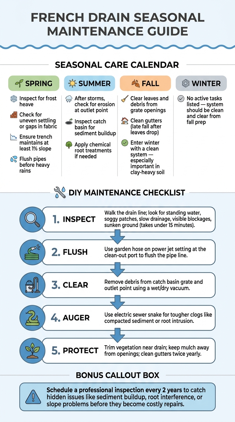 French Drain Seasonal Maintenance Guide for Homeowners