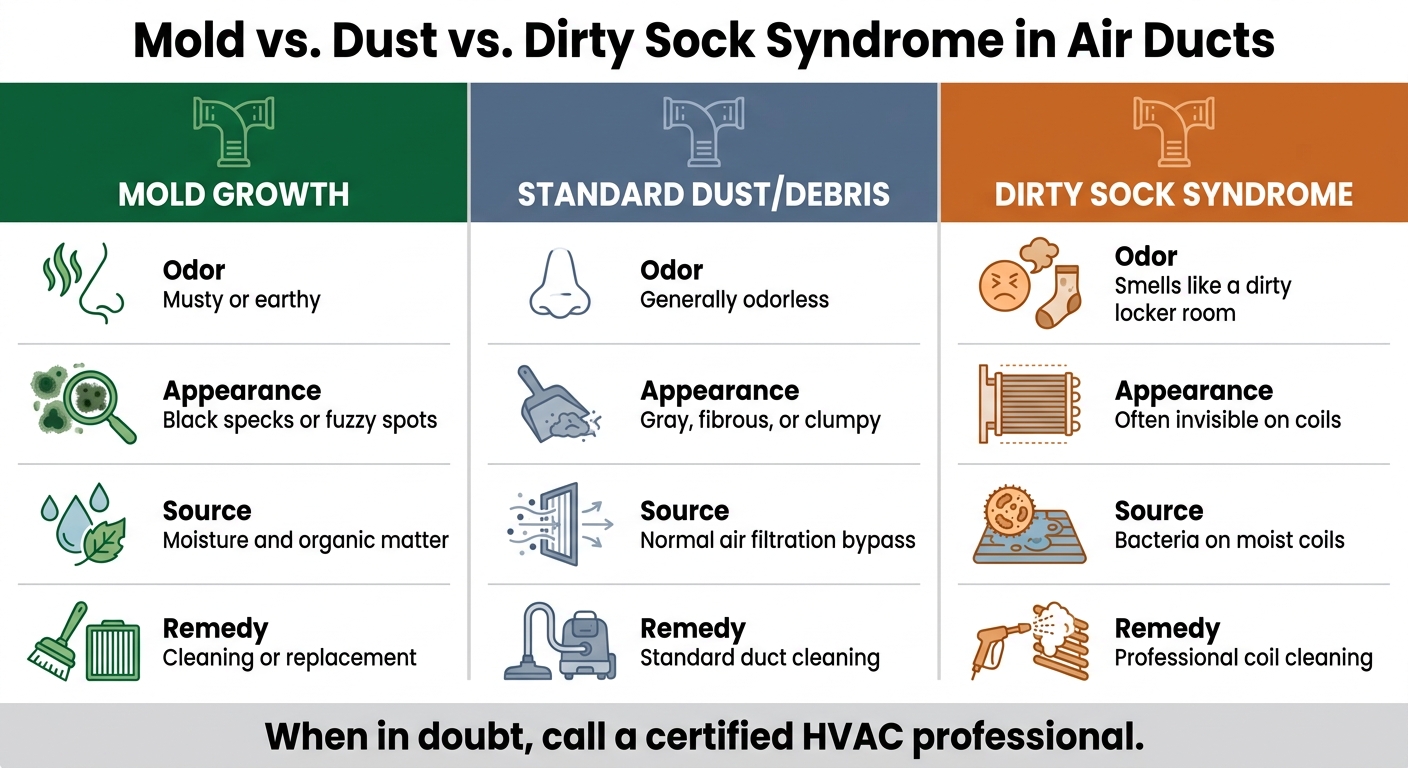 Mold vs. Dust vs. Dirty Sock Syndrome in Air Ducts