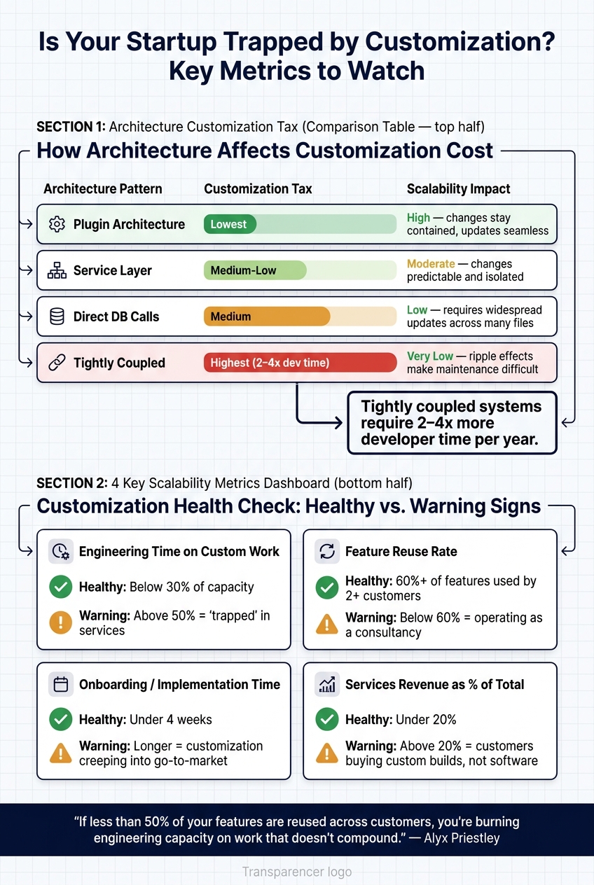 Customization Scalability Metrics: Healthy vs. Warning Thresholds for Startups