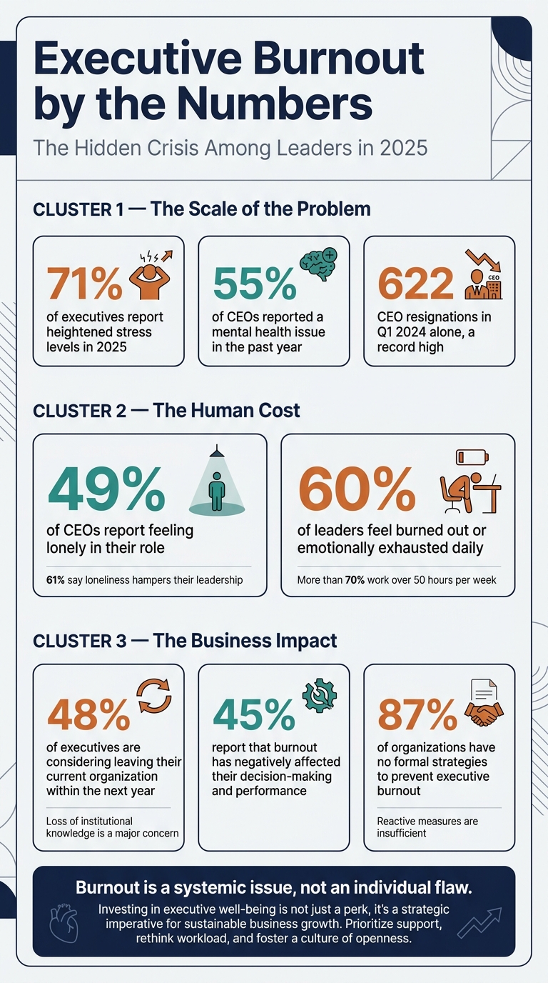Executive Burnout by the Numbers: Key Statistics & Impact