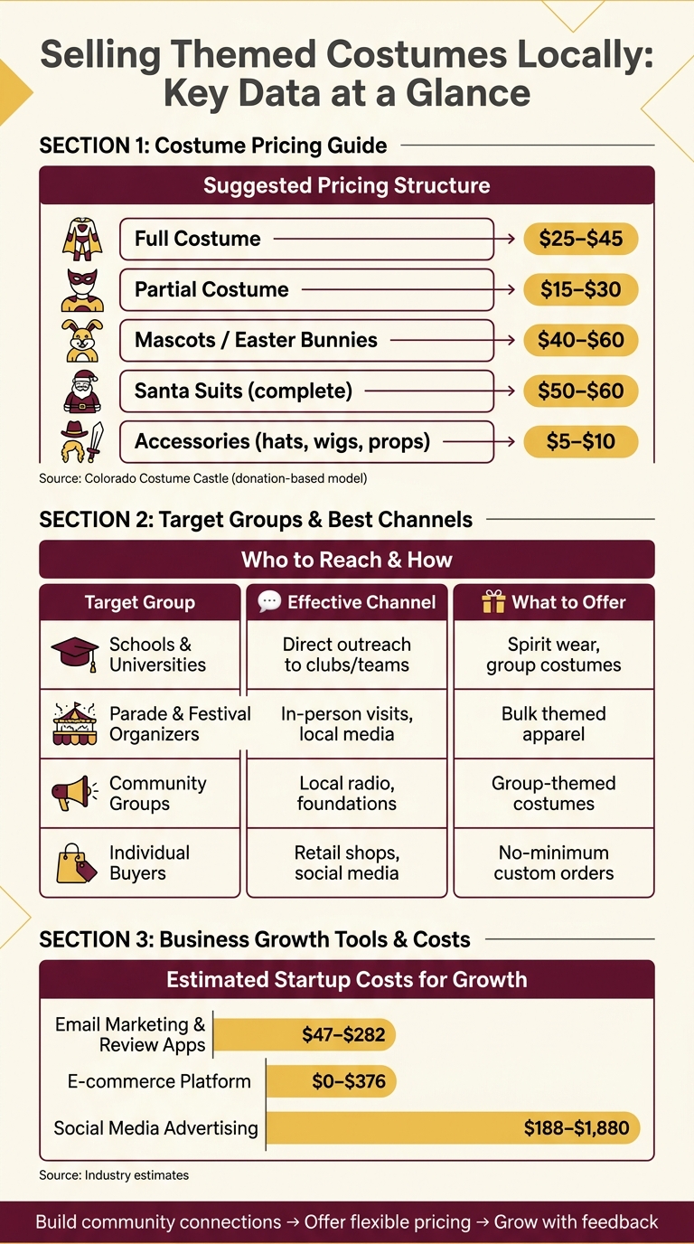 Themed Costume Business: Pricing, Channels & Growth Tools at a Glance