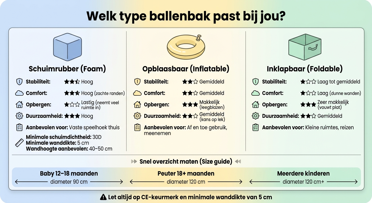 Ballenbak Types Vergelijken: Schuimrubber vs Opblaasbaar vs Inklapbaar