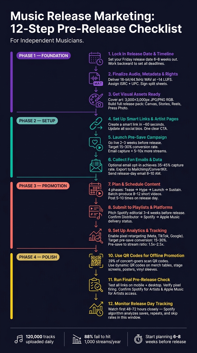 Music Release Marketing: 12-Step Pre-Release Checklist
