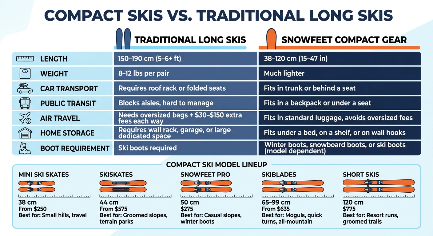 Compact Skis vs Traditional Skis: Size, Cost & Performance Compared