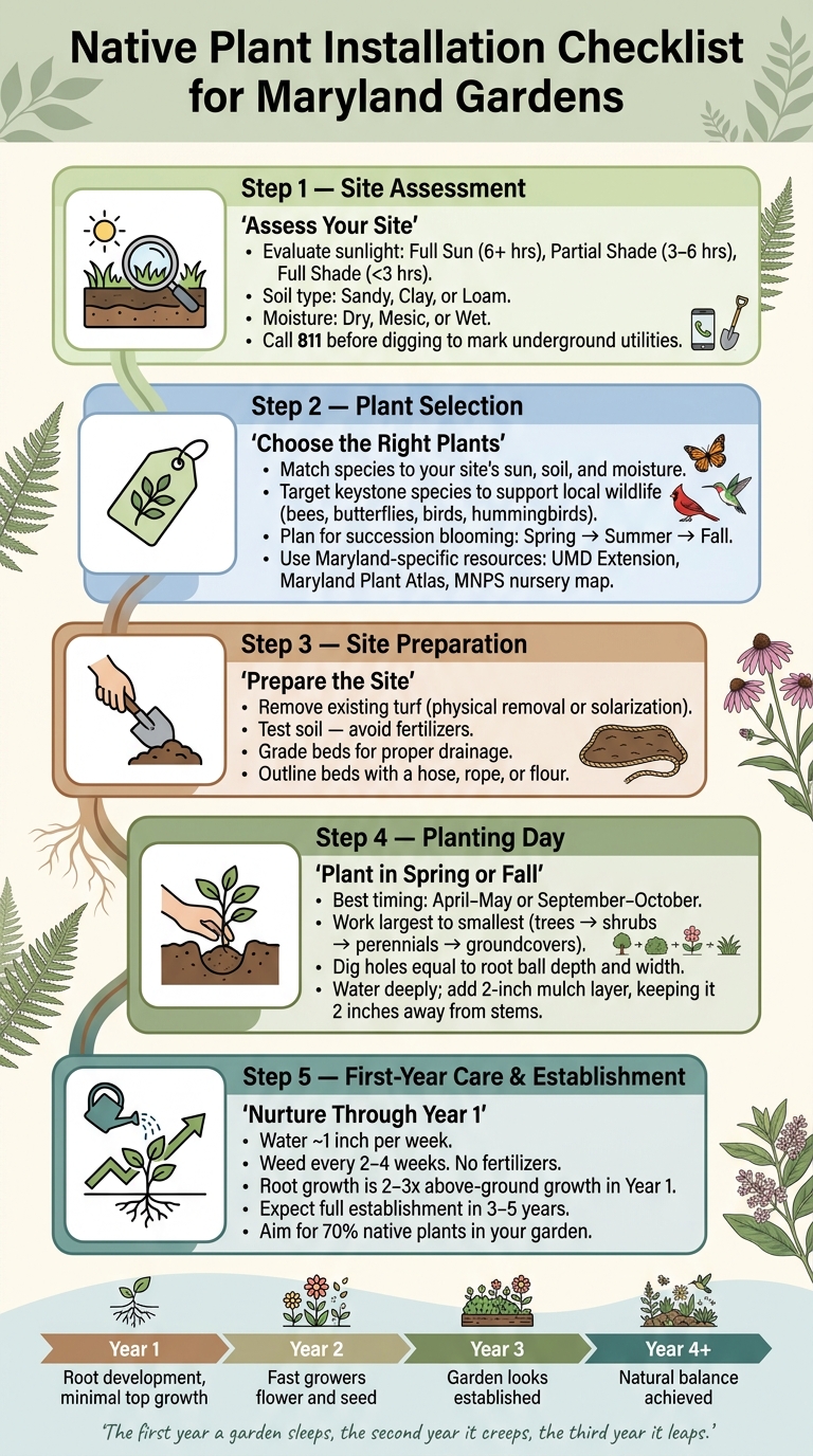 Native Plant Installation Checklist: 5 Steps to a Thriving Maryland Garden