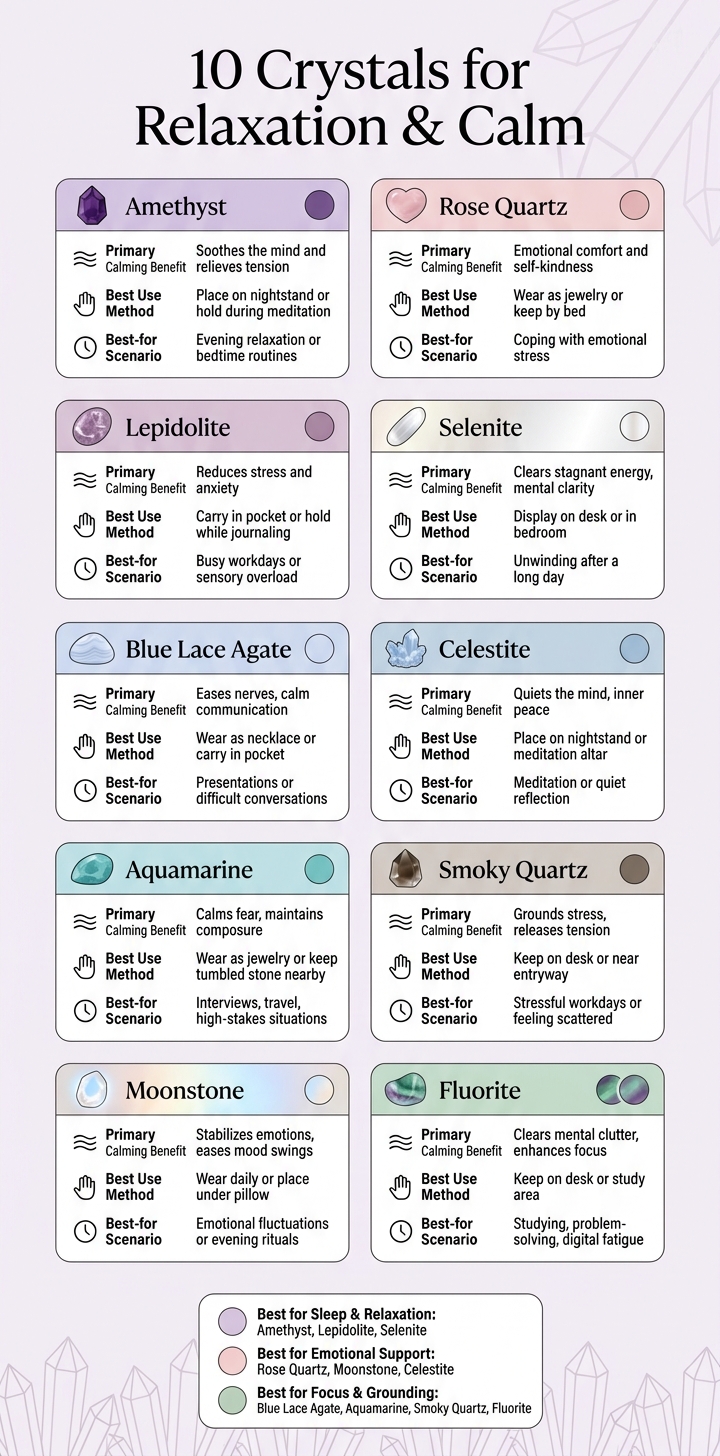 10 Best Crystals for Relaxation & Calm: Quick Comparison Guide
