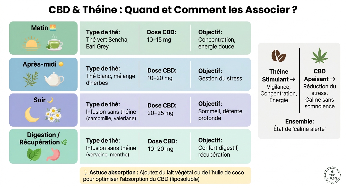 CBD & Théine : Guide des Associations par Moment de la Journée