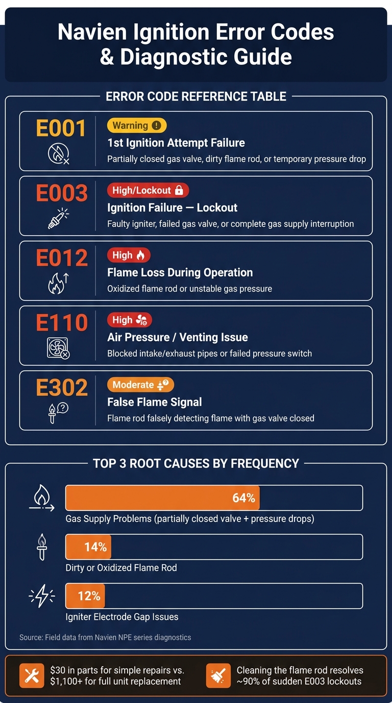 Navien Tankless Water Heater Ignition Error Codes & Diagnostic Guide