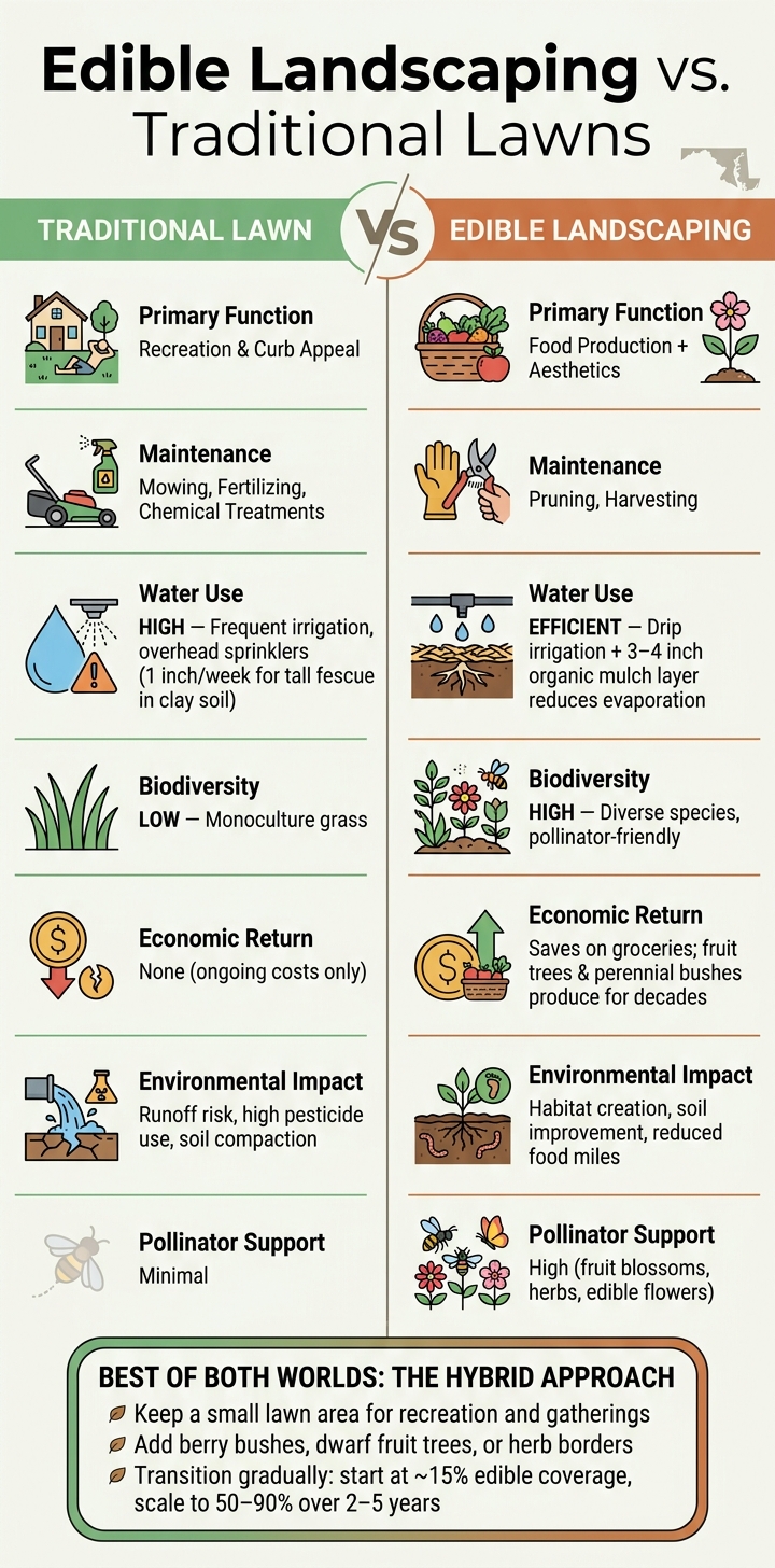 Edible Landscaping vs. Traditional Lawns: Side-by-Side Comparison