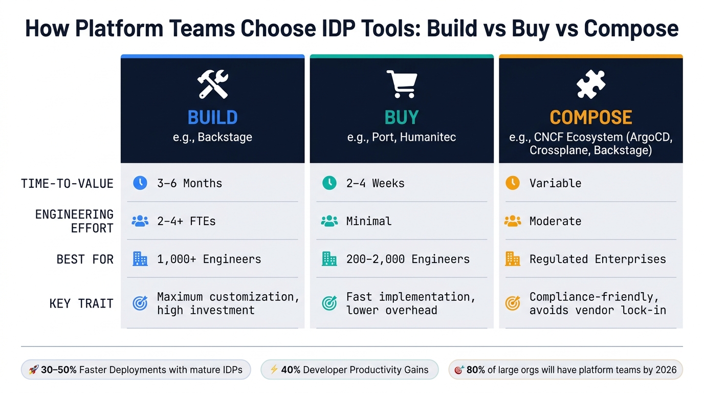 Build vs Buy vs Compose: Platform Engineering IDP Decision Guide
