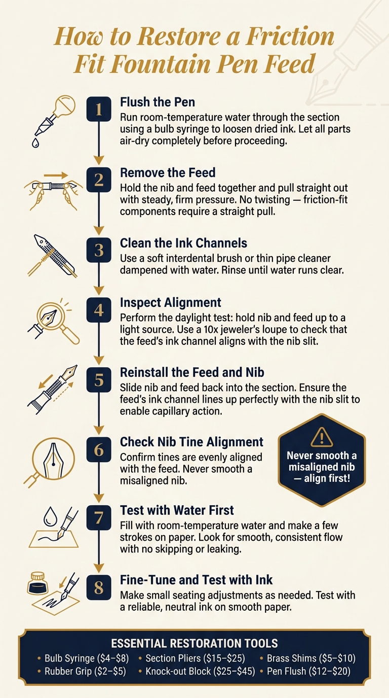 How to Restore a Friction Fit Fountain Pen Feed: Step-by-Step Guide