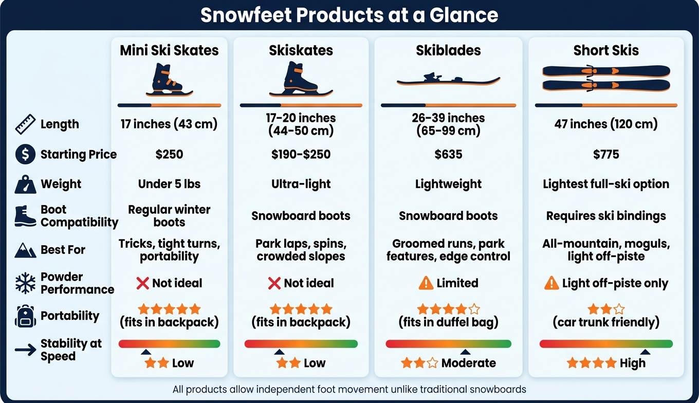 Snowfeet Products Compared: Size, Price & Best Use
