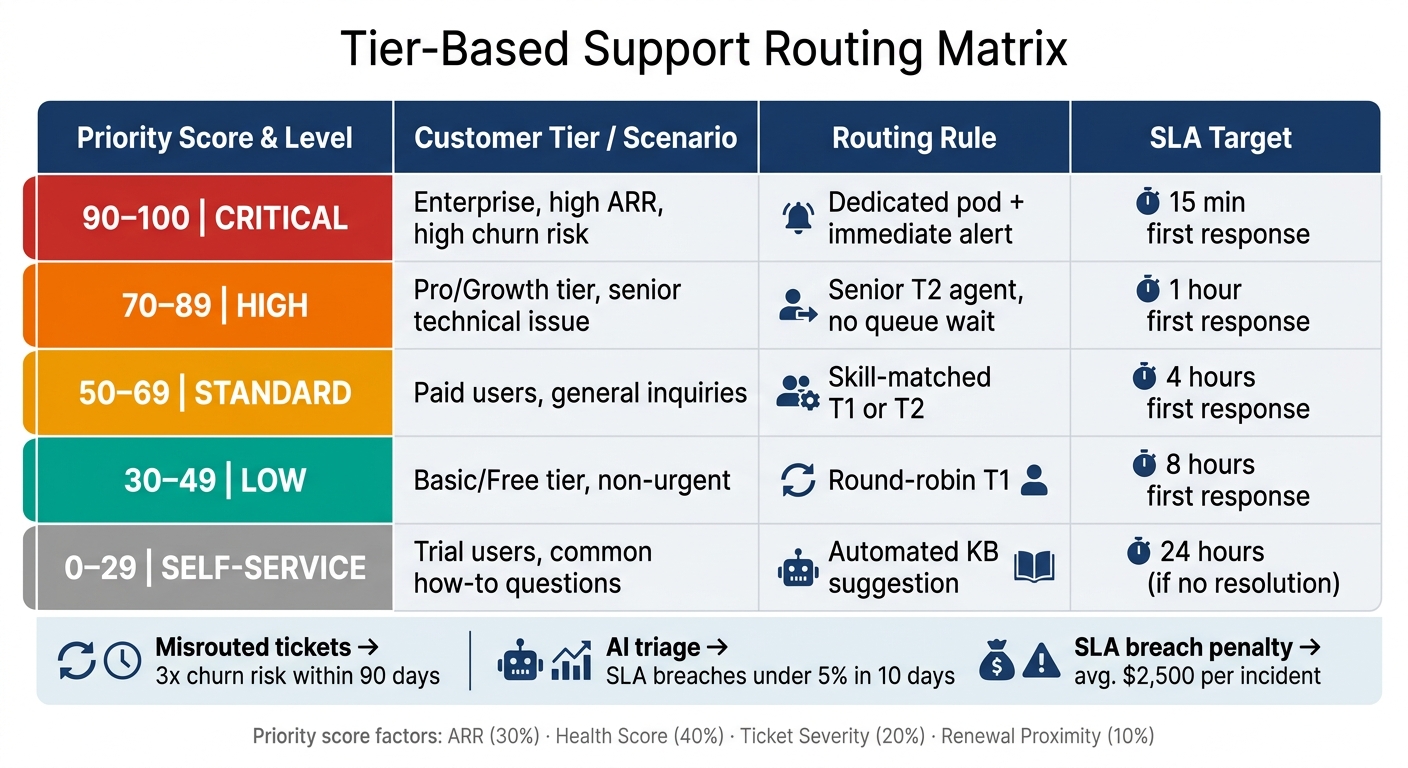 Tier-Based Support Routing Matrix: Priority Scores, SLAs & Routing Rules