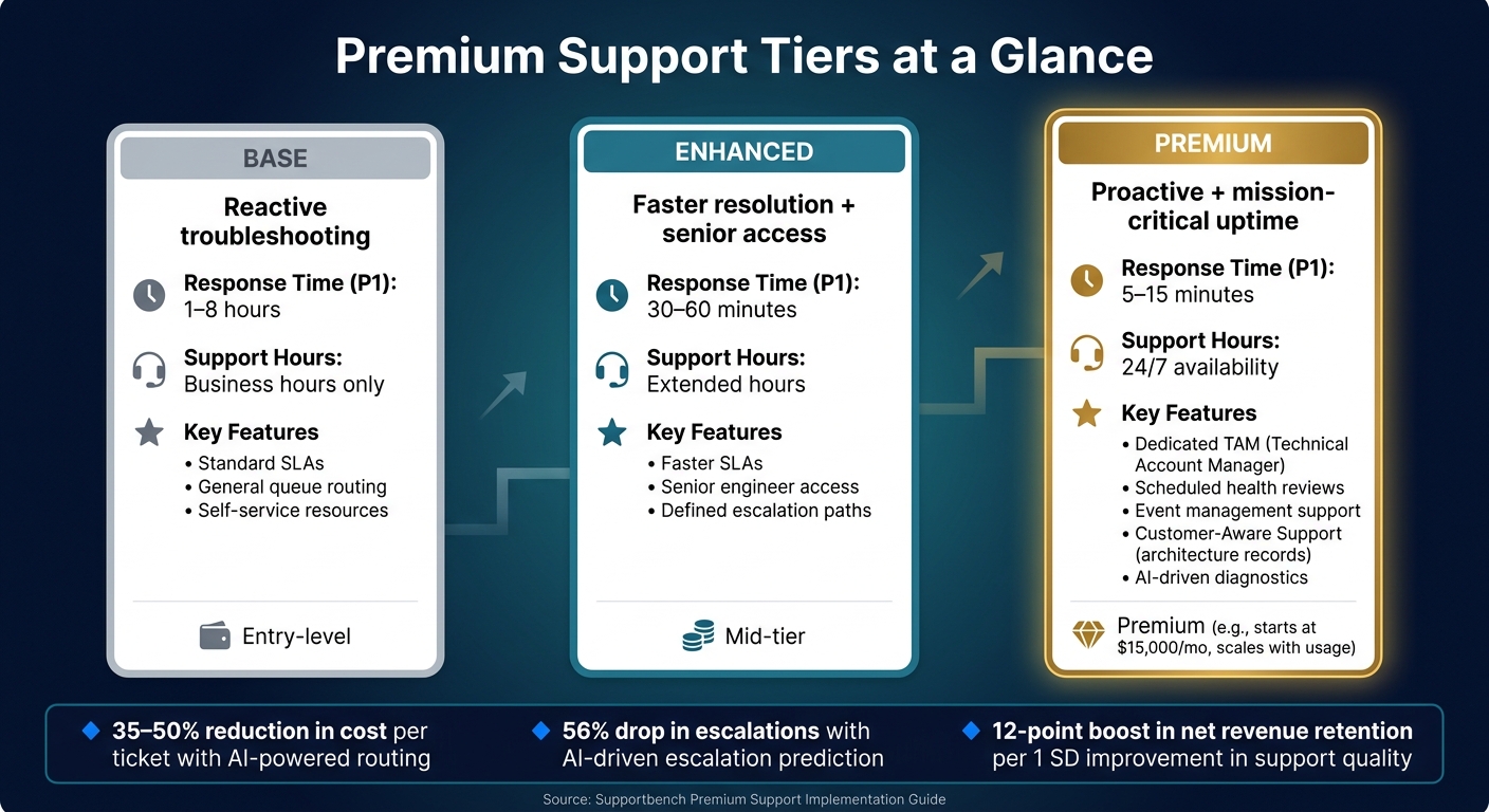 Premium Support Tiers Compared: Base vs Enhanced vs Premium