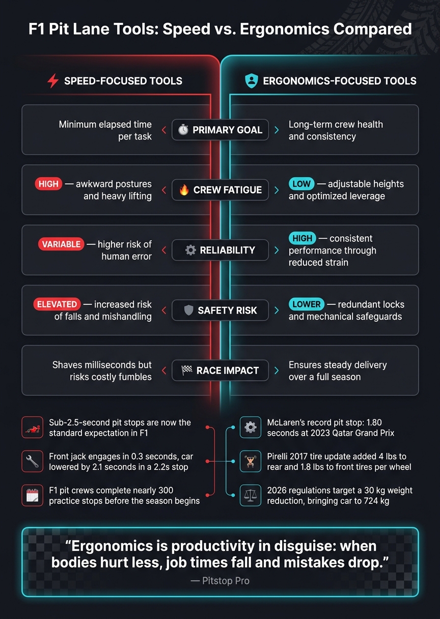 F1 Pit Lane Tools: Speed vs. Ergonomics Compared