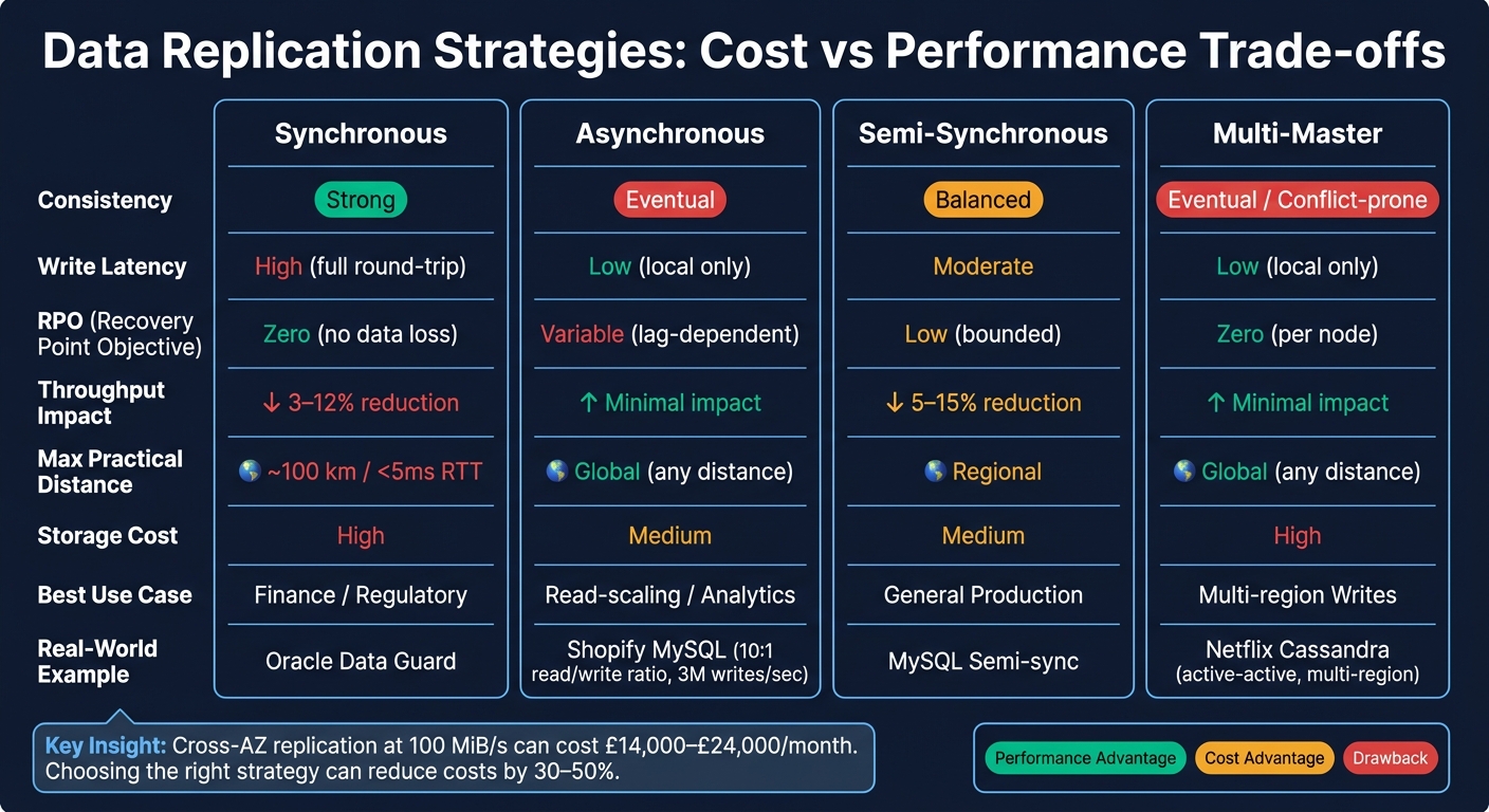 Data Replication Strategies: Cost vs Performance Trade-offs