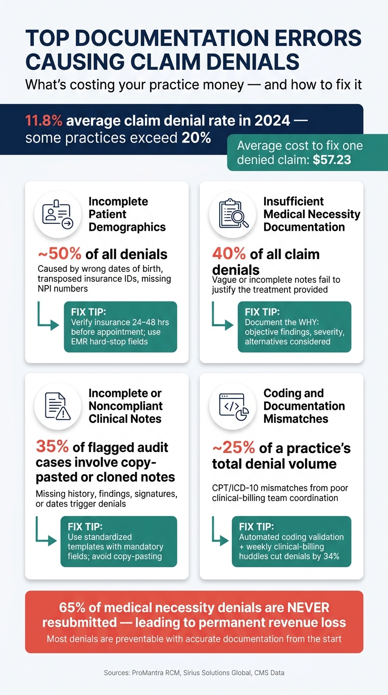 Top Documentation Errors Causing Claim Denials: Key Stats