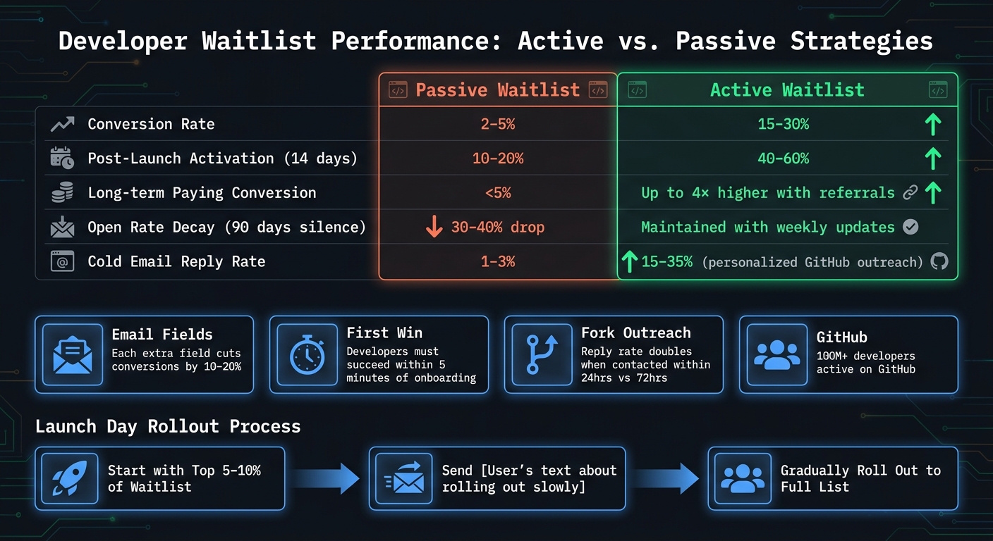 Developer Waitlist Performance: Active vs. Passive Strategies