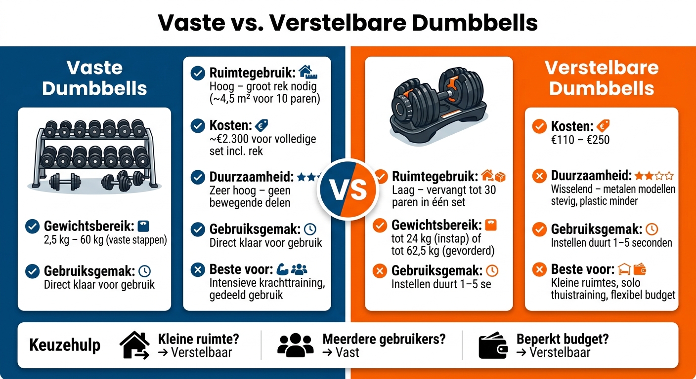 Vaste vs. Verstelbare Dumbbells: Vergelijking