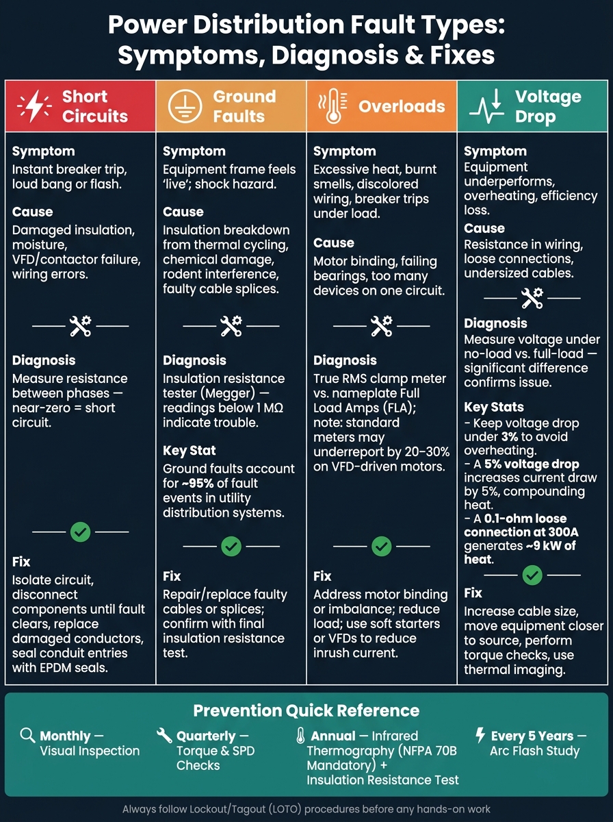 Power Distribution Fault Types: Symptoms, Diagnosis & Fixes