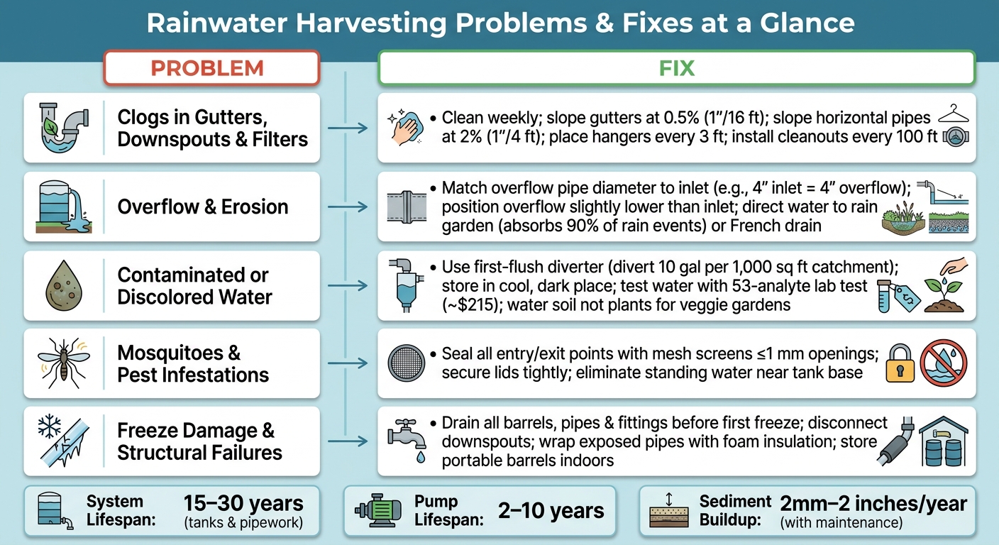 Rainwater Harvesting Problems & Fixes: Quick Reference Guide